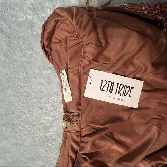 12th Tribe Rose Gold Sequin Jumpsuit - Picture 5 of 5